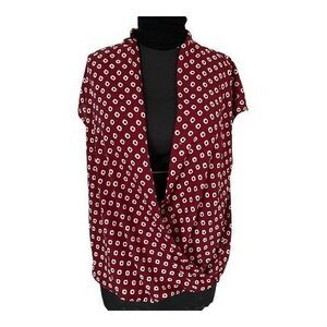 Pleione Silky Burgandy wrap top.XL